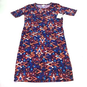 LulaRoe Multi-Colored 3/4 Sleeve Dress R033 NWT